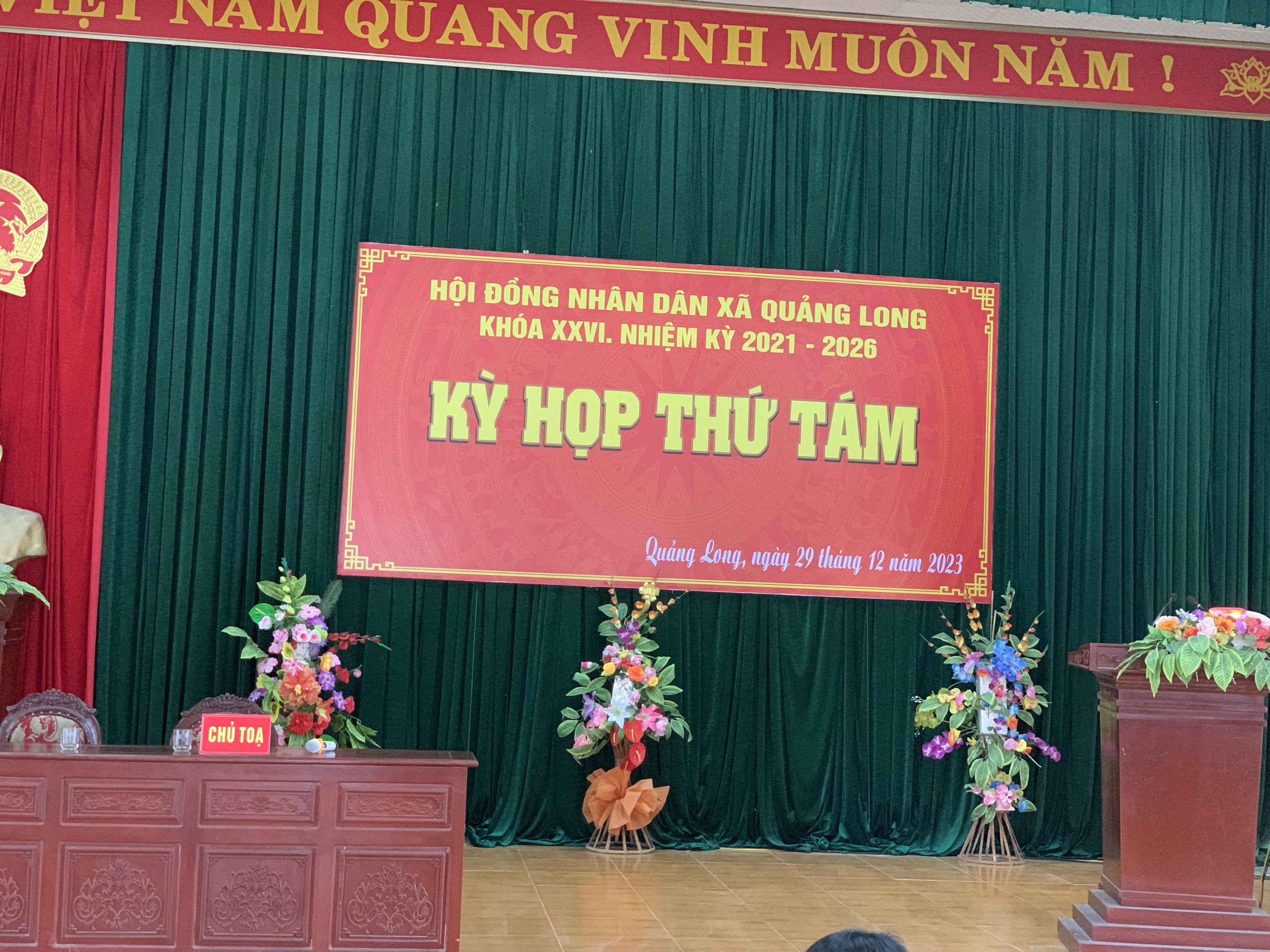 Hội đồng nhân dân xã Quảng Long tổ chức kỳ họp thứ 8, Khóa XXVI, nhiệm kỳ 2021- 2026